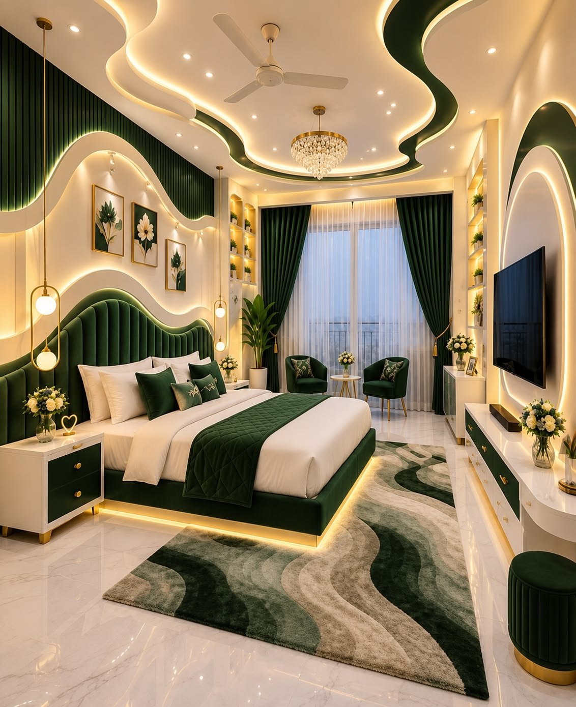 Luxury bedroom interior design by The Legacy Infratech