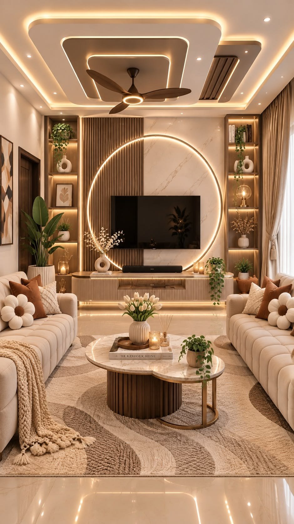 Modern white living room lounge design
